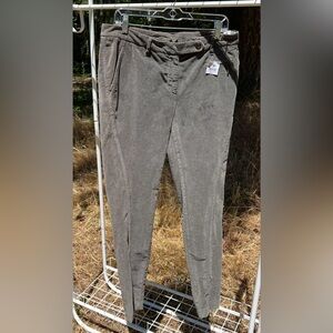 $750 NWT Brunello Cucinelli Isla velvet Tundra grey pants 10